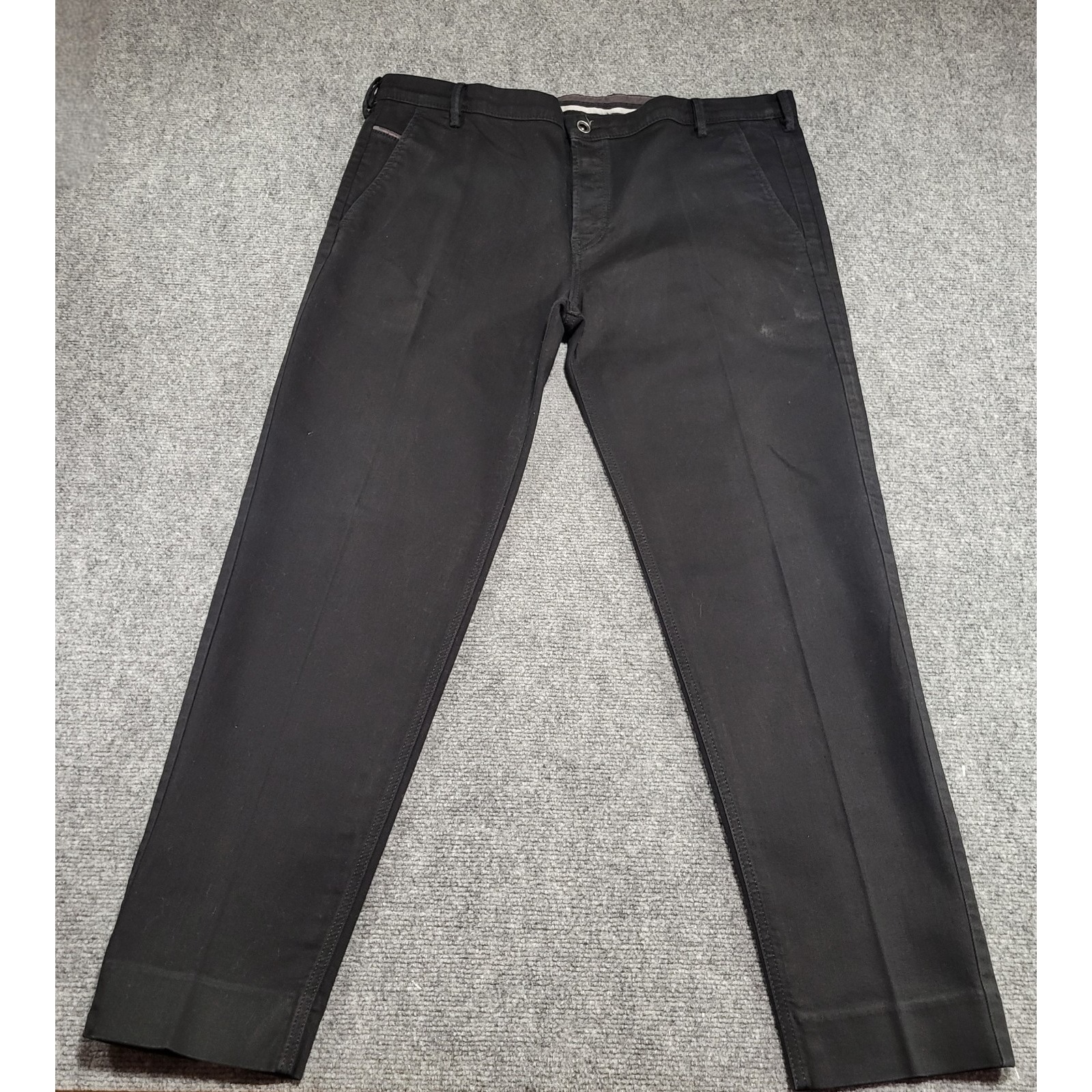 Diesel Men's Slim Chino Black Button Fly Belt Looped Pants Men's Size 40w X 30l